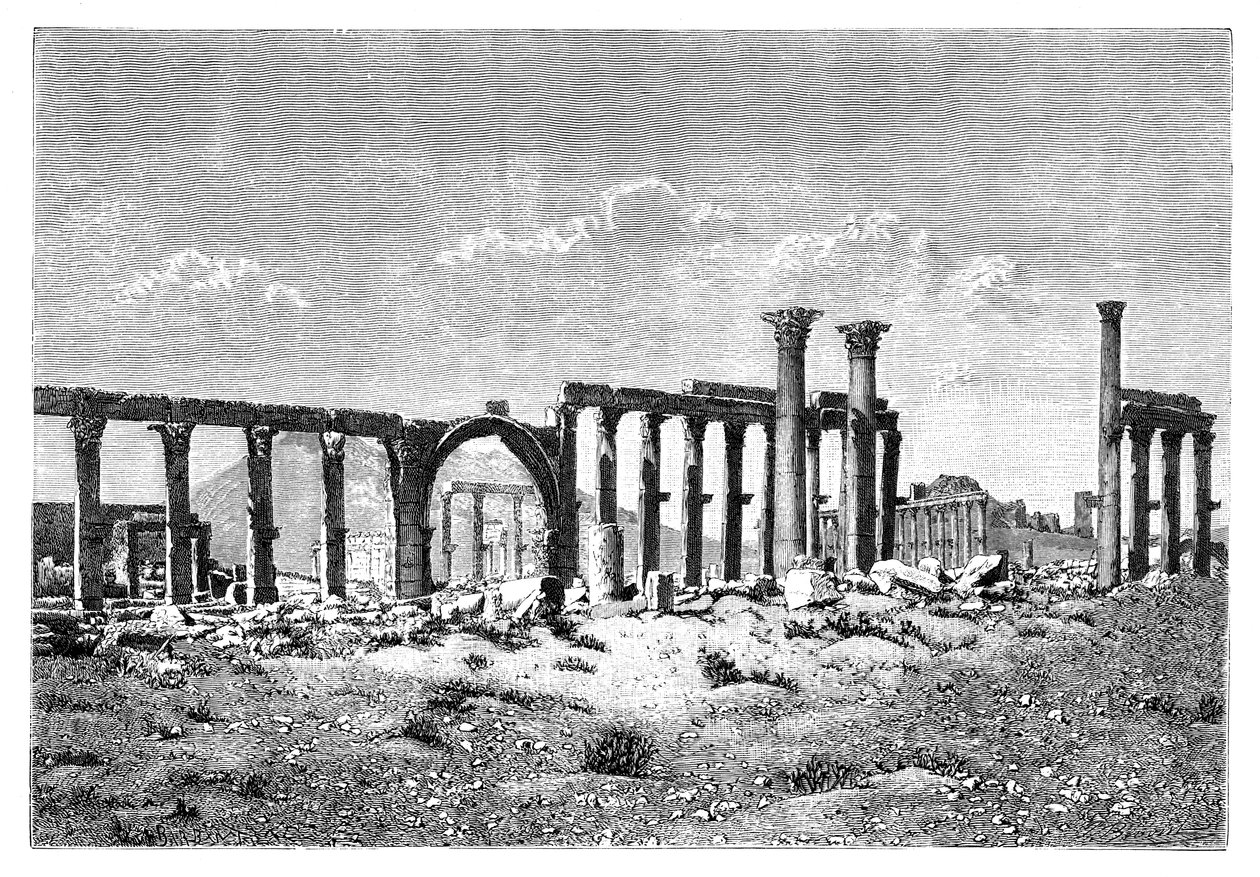 1895 में सीरिया के पल्मीरा तदमुर में एक खंडहर हो गया द्वारा अज्ञात