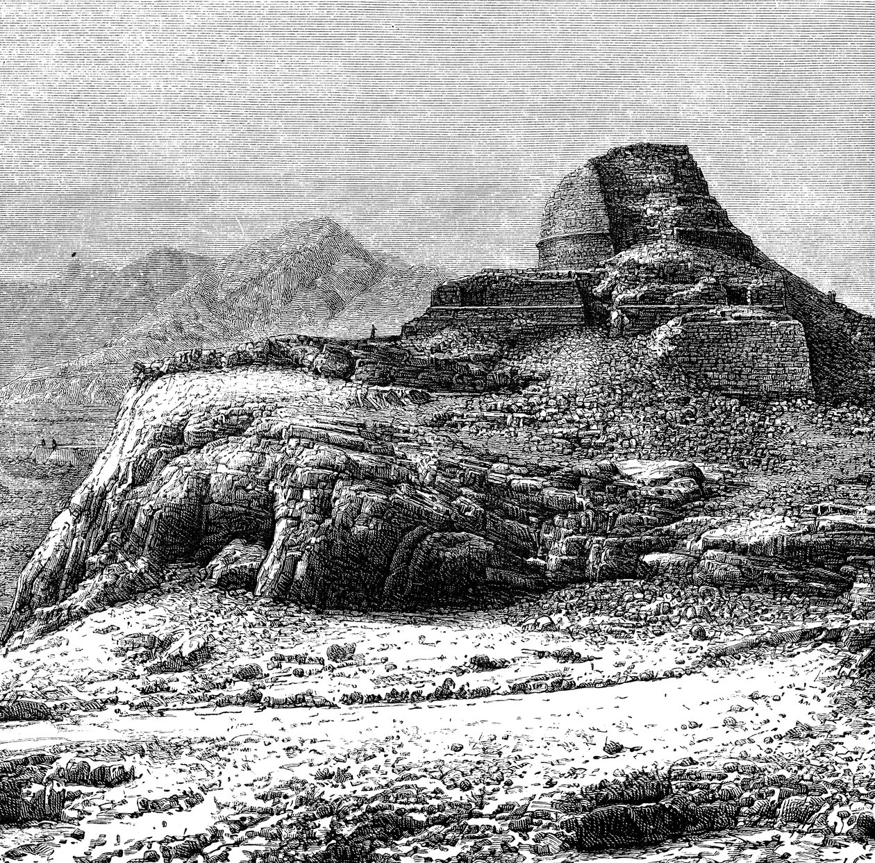 1895 में खैबर दर्रे में एक खंडहर बना हुआ स्तूप द्वारा अज्ञात