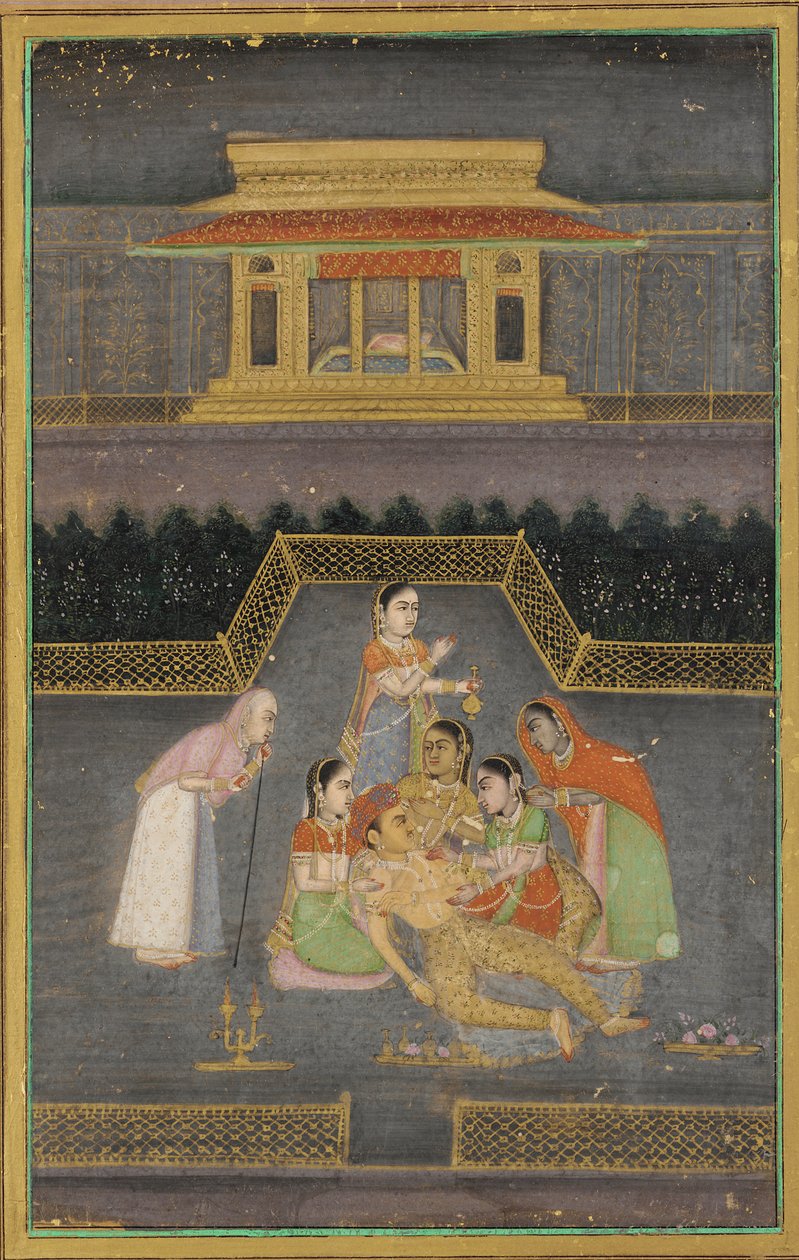 18वीं सदी में अपने परिवार से घिरा एक बीमार आदमी। द्वारा अज्ञात