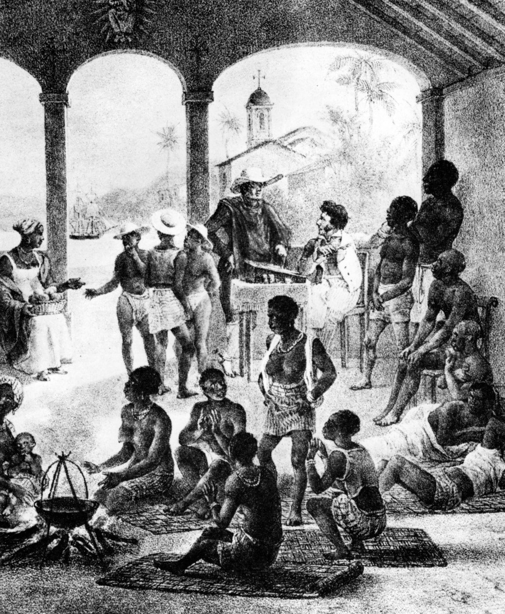 19 वीं शताब्दी की शुरुआत में मार्टिनिक में एक दास बाजार द्वारा अज्ञात