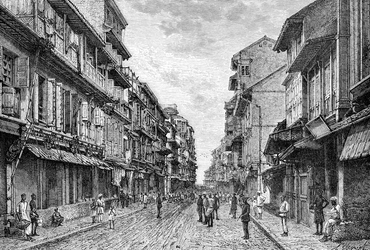 बंबई, भारत में एक सड़क, 1895 द्वारा अज्ञात
