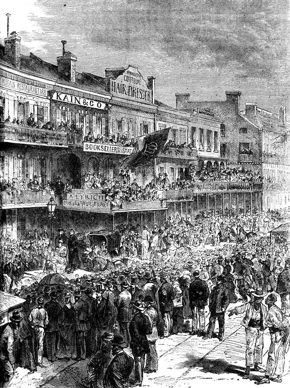 चुनाव के दिन न्यू ऑरलियन्स की एक गली, 1860 सी 1880 द्वारा अज्ञात