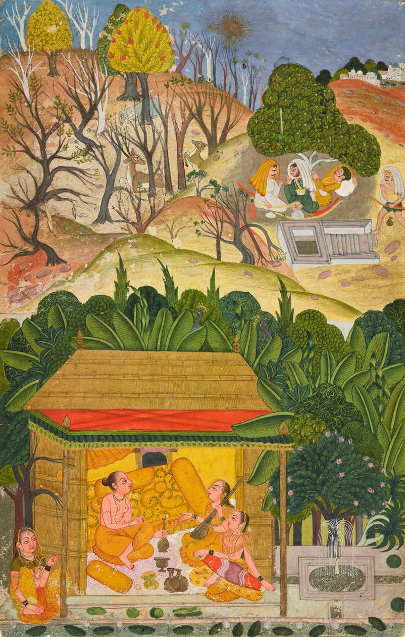 एक गर्मी का महीना, संभवतः वैसाख, बारहमासा श्रृंखला से फोलियो, लगभग। 1750. द्वारा अज्ञात