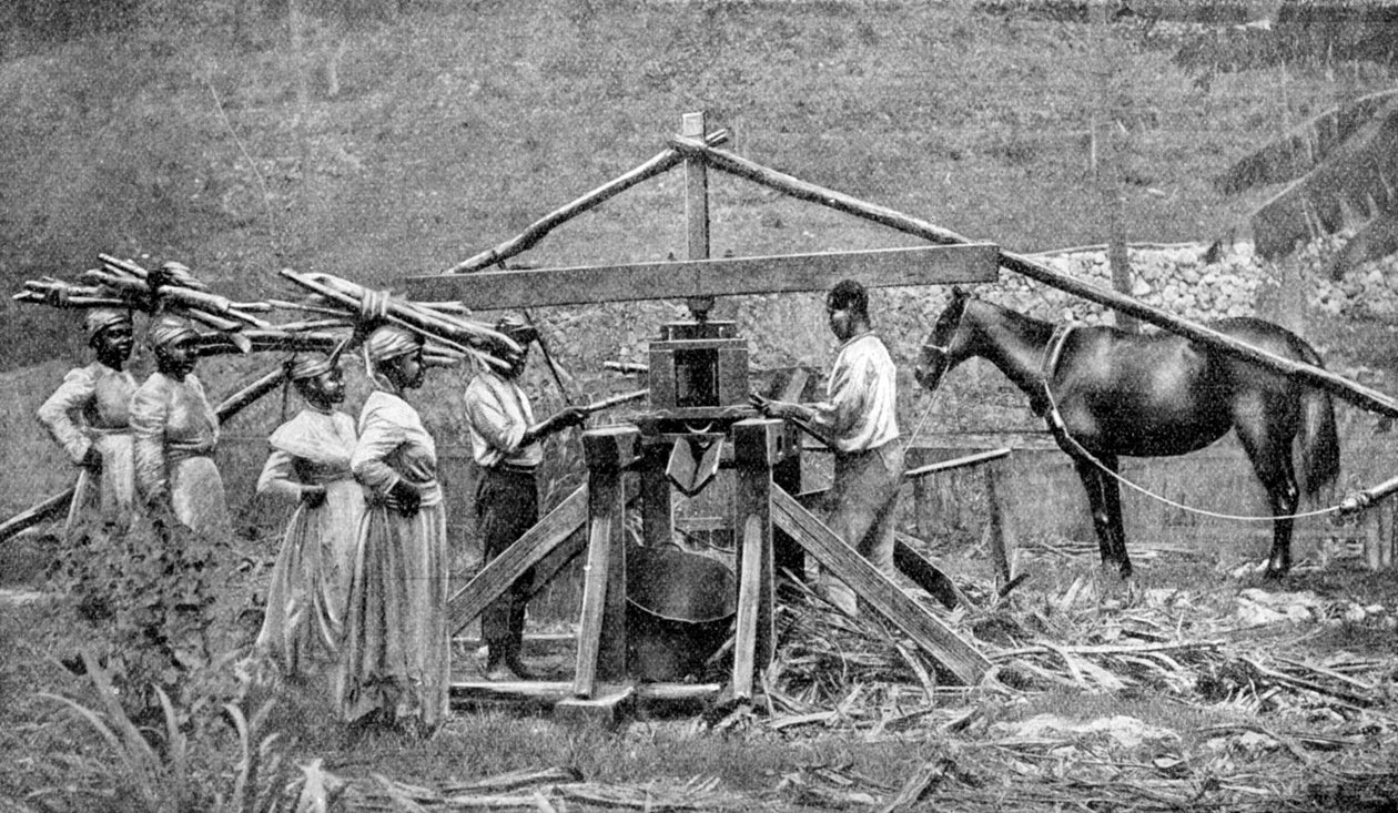 वेस्टइंडीज, 1922 की एक लकड़ी, घोड़े से चलने वाली सगर गन्ना पेराई मिल द्वारा अज्ञात