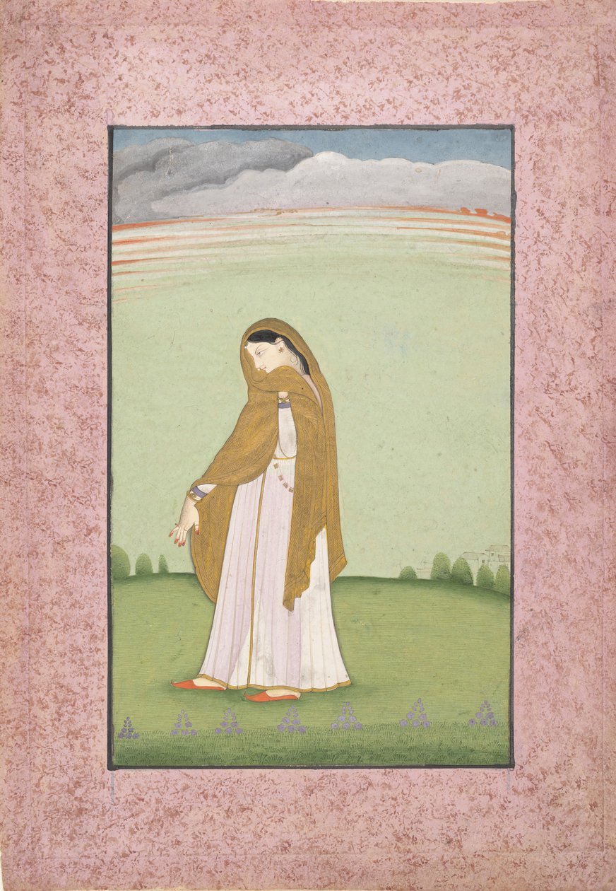 अभिसारिका नायिका, अपने प्रेमी के लिए एक नायिका लालसा, सीए। 1790-1800। द्वारा अज्ञात