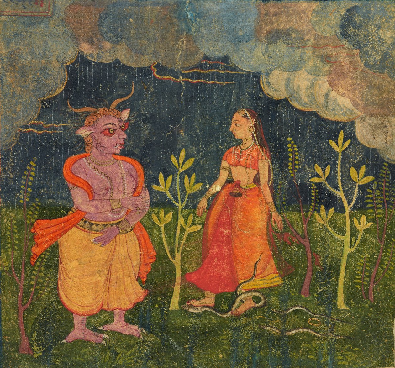 अभिसारिका नायिका, एक रसिकप्रिया से फोलियो, सीए। 1615-1625. द्वारा अज्ञात