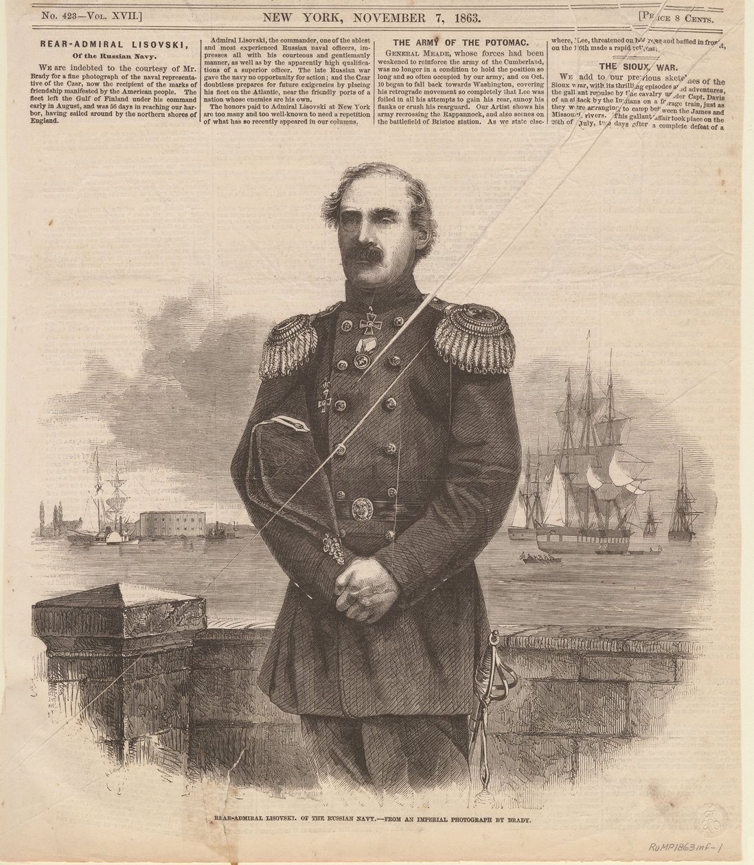 एडमिरल स्टेपान स्टेपानोविच लेसोव्स्की 1816-1866 न्यूयॉर्क में, 1863। द्वारा अज्ञात