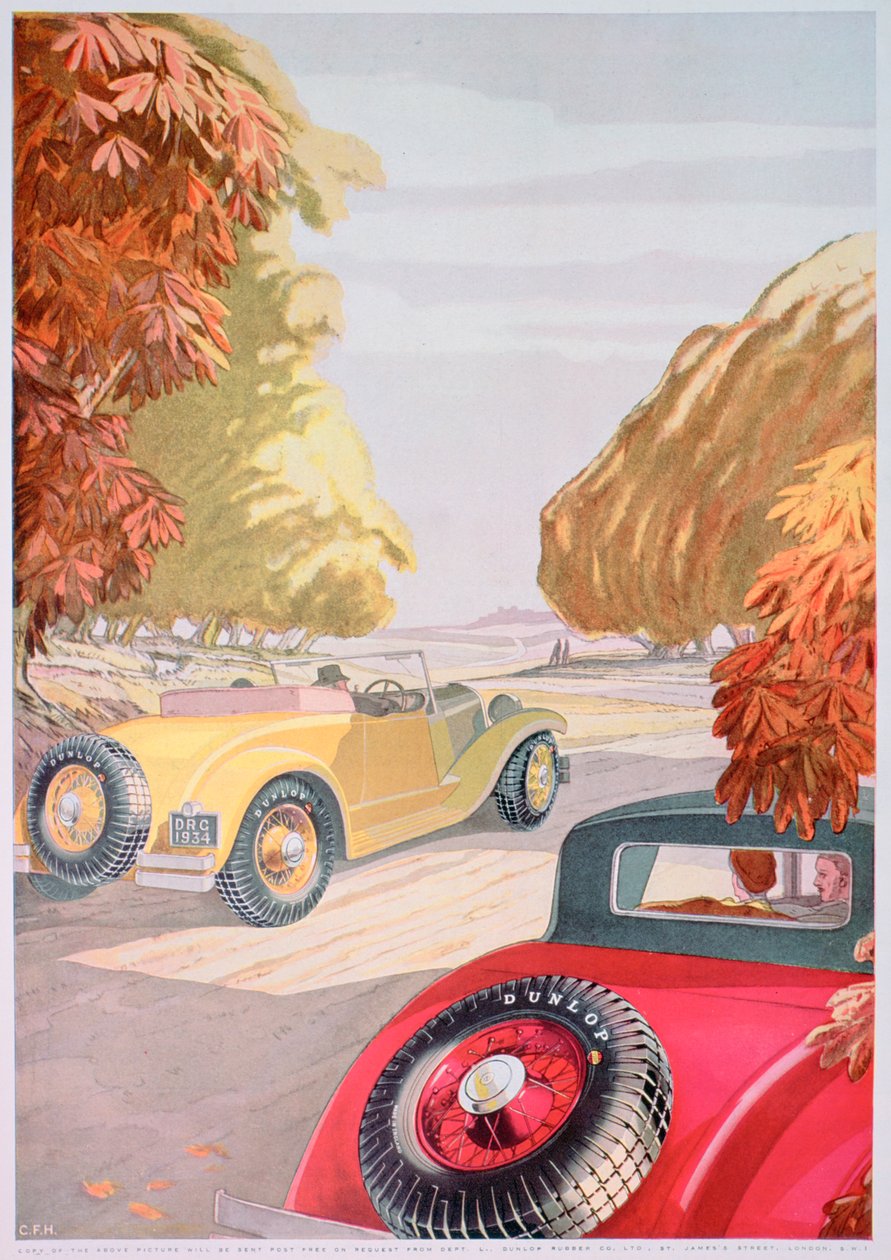 डनलप टायर के लिए विज्ञापन, 1934 द्वारा अज्ञात