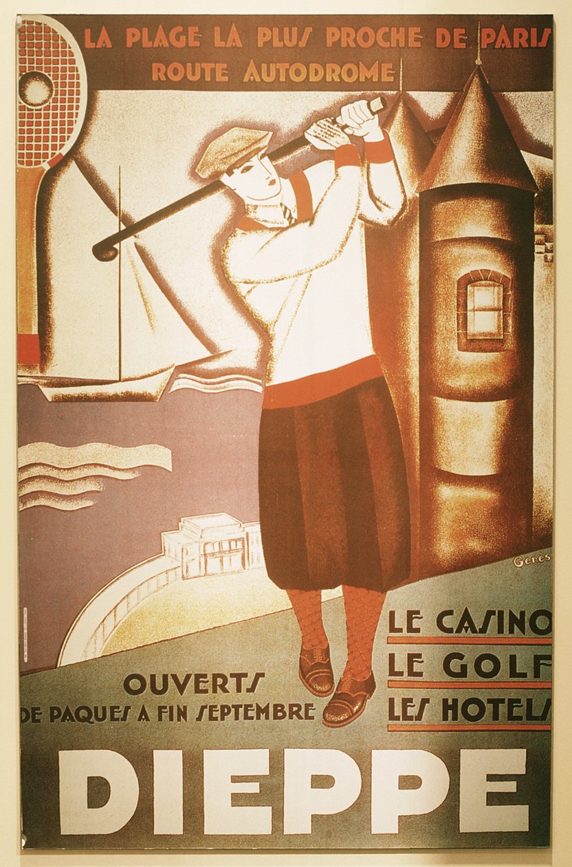 Dieppe में गोल्फिंग रिसॉर्ट के लिए विज्ञापन, c1920s द्वारा अज्ञात