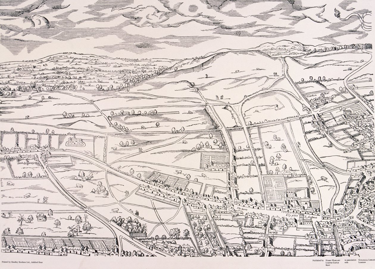 लंदन का 'मेडिसिन' मानचित्र, c1561 द्वारा अज्ञात