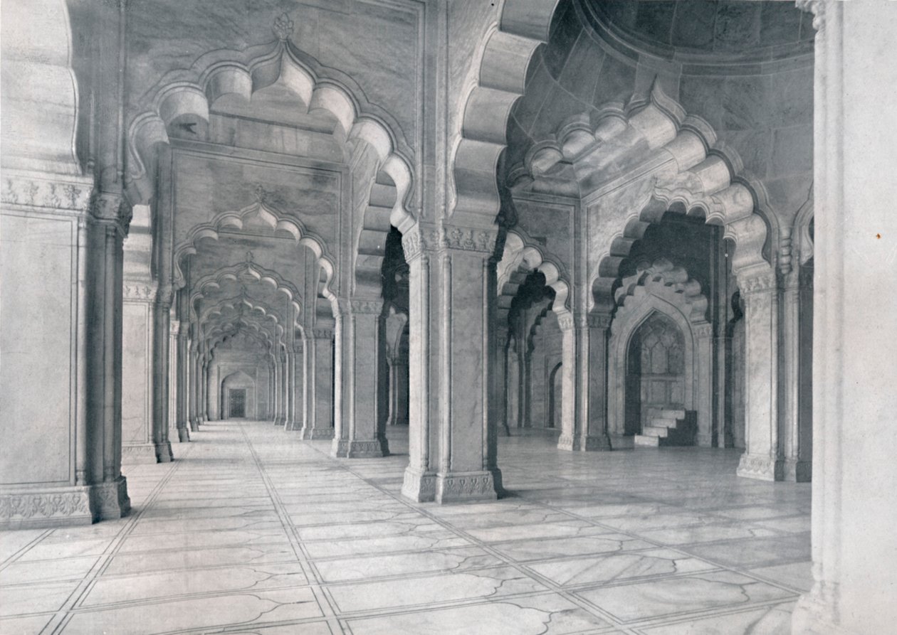 आगरा। मोती मस्जिद का आंतरिक भाग। पर्ल मस्जिद। c1910। द्वारा अज्ञात