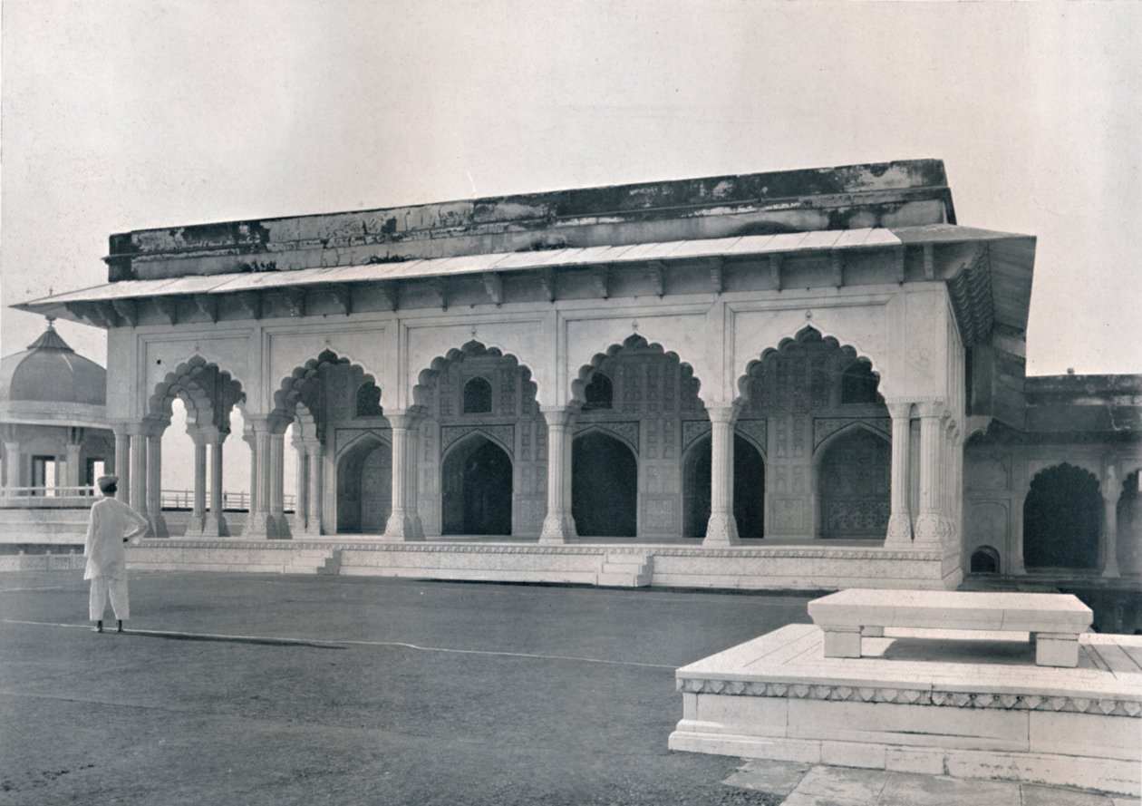 आगरा। दीवान-ए-ख़ास या हॉल ऑफ़ पब्लिक ऑडियंस, c1910। द्वारा अज्ञात