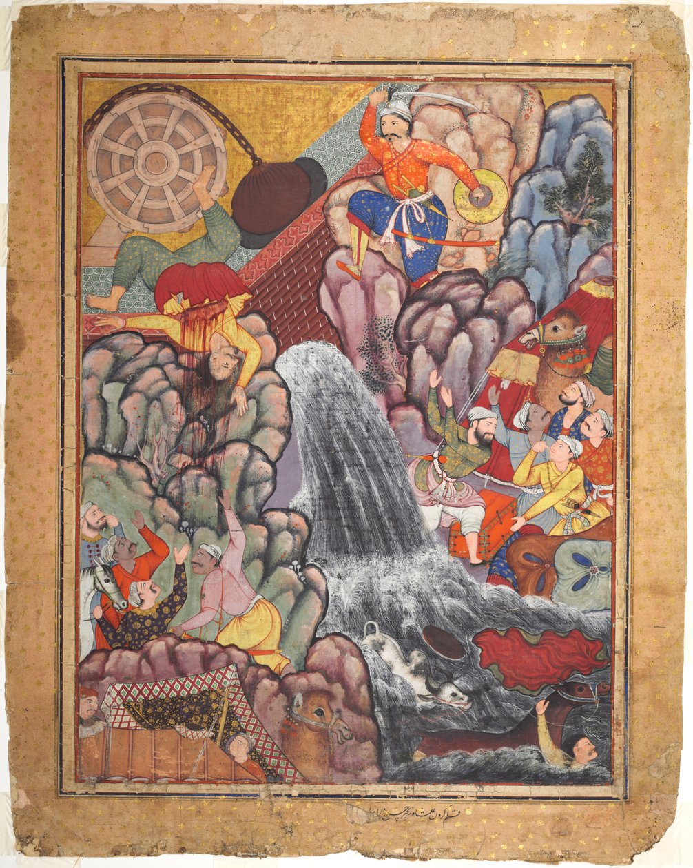 हमशाह-नामा ..., की मात्रा 11 से, अलमशाह की पहिए की श्रृंखला को असेंबल किया जाता है। 1560s - 1570 द्वारा अज्ञात