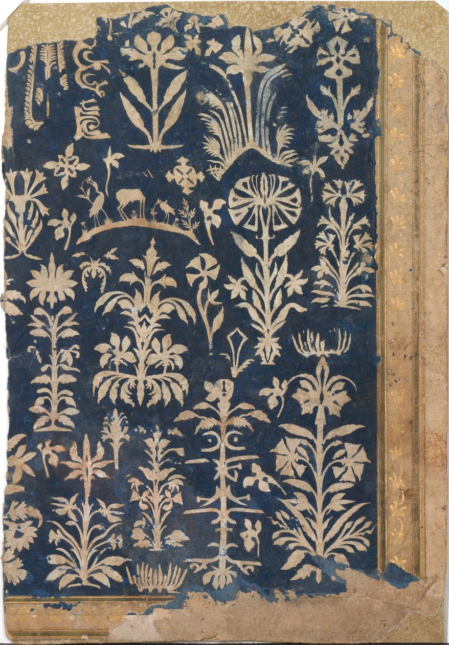 कट-पेपर सजावट के साथ एल्बम पेज, सीए। 1625-50। द्वारा अज्ञात