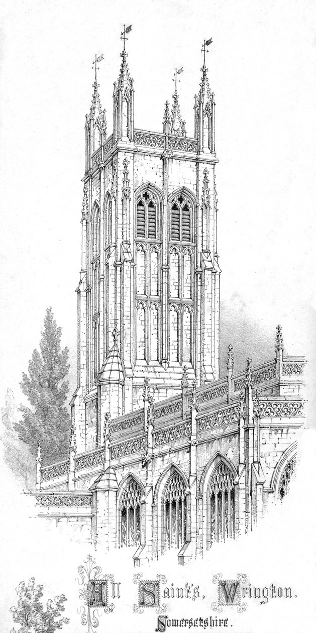 ऑल सेंट्स चर्च। Wrington। समरसेटशायर।, C1850s द्वारा अज्ञात