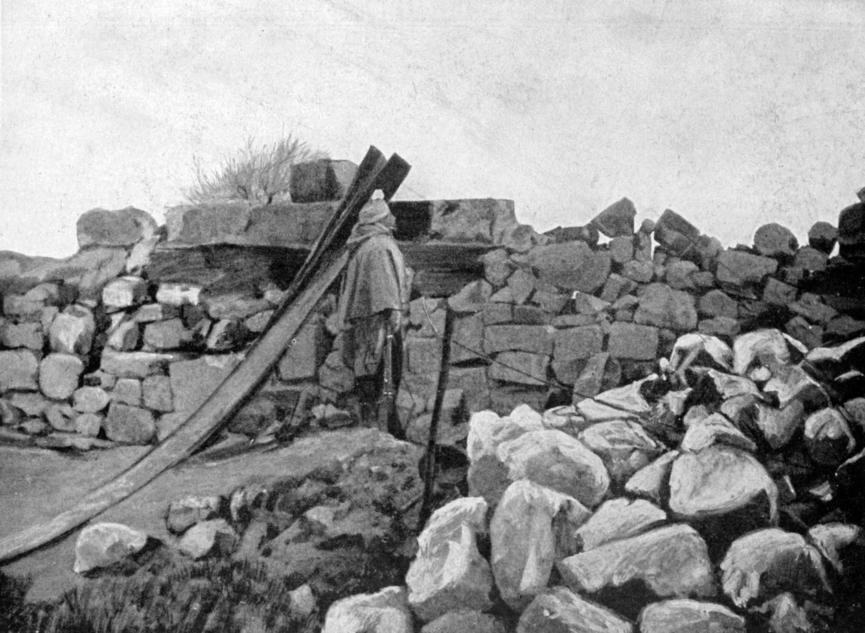एक अल्जीरियाई सैनिक संतरी ड्यूटी पर, आर्टोइस, फ्रांस, 1915 द्वारा अज्ञात