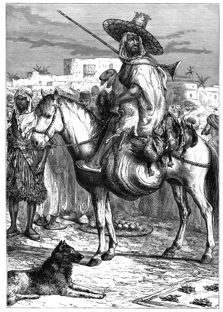 अल्लेमिया के Tlemcen में एक अरब व्यापारी, c1890 द्वारा अज्ञात