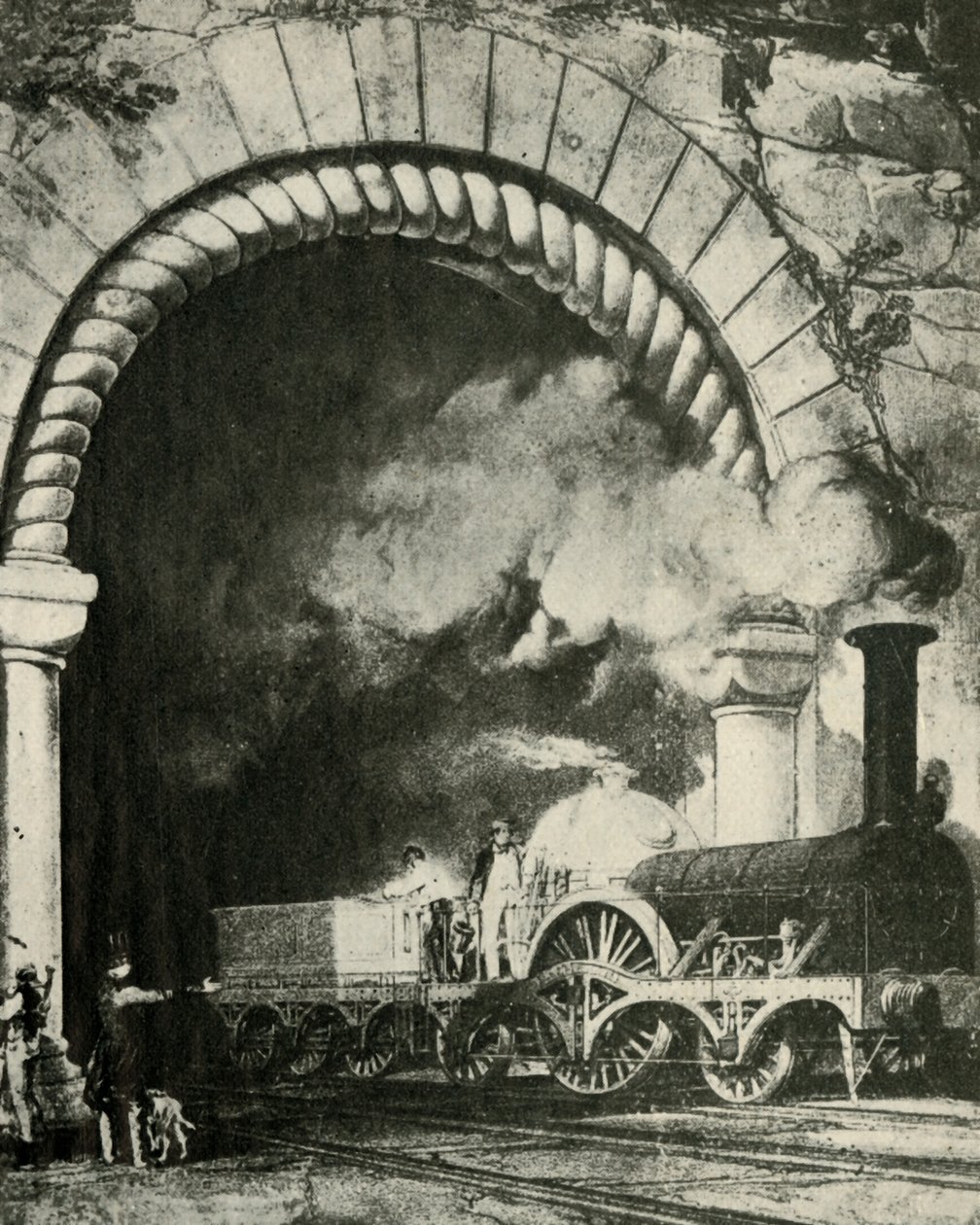 एक प्रारंभिक ब्रॉड गेज ट्रेन - ग्रेट वेस्टर्न रेलवे, c1930। द्वारा अज्ञात