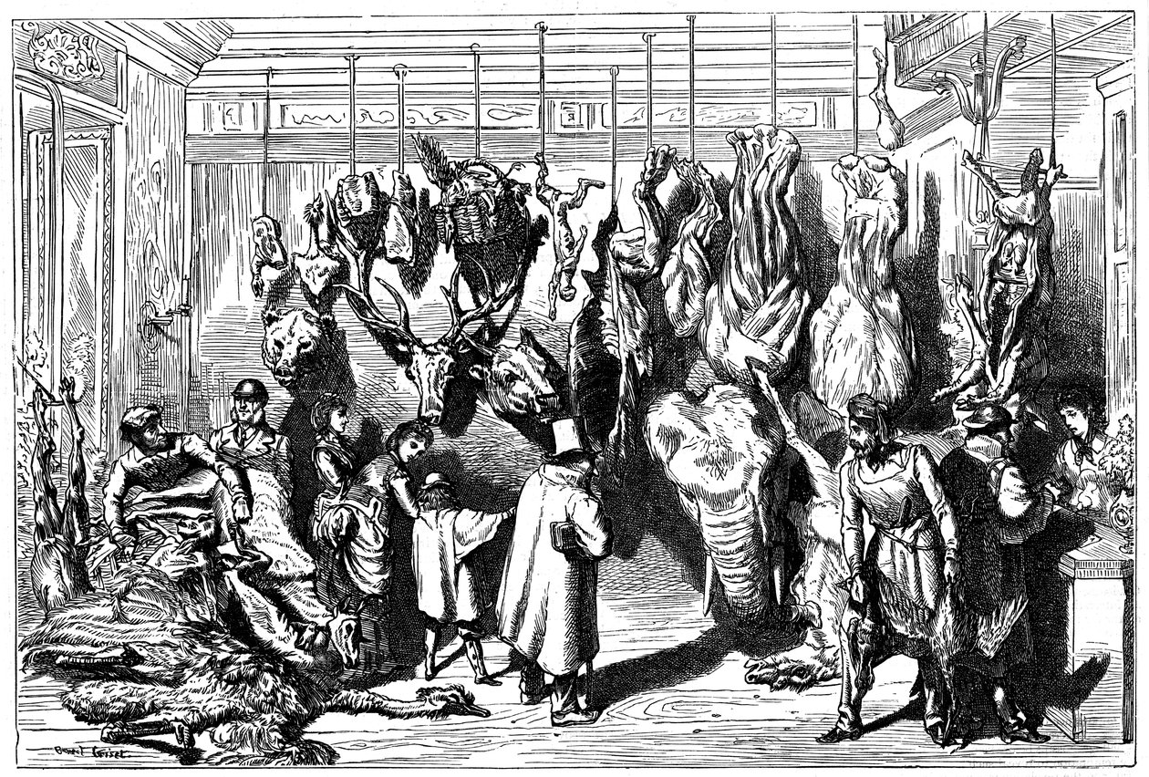 एक अंग्रेजी कसाई, बुलेवर्ड हॉसमैन, पेरिस, 1871 द्वारा अज्ञात