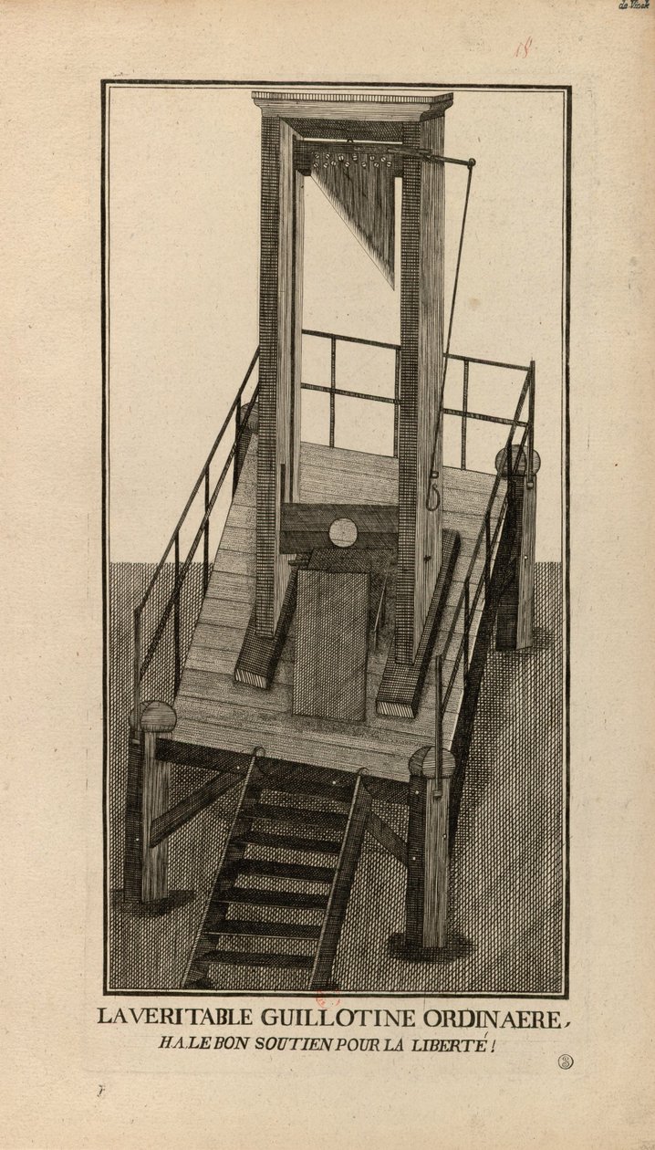 एक साधारण गिलोटिन। हा, स्वतंत्रता के लिए अच्छा समर्थन! , 1791-1794। द्वारा अज्ञात