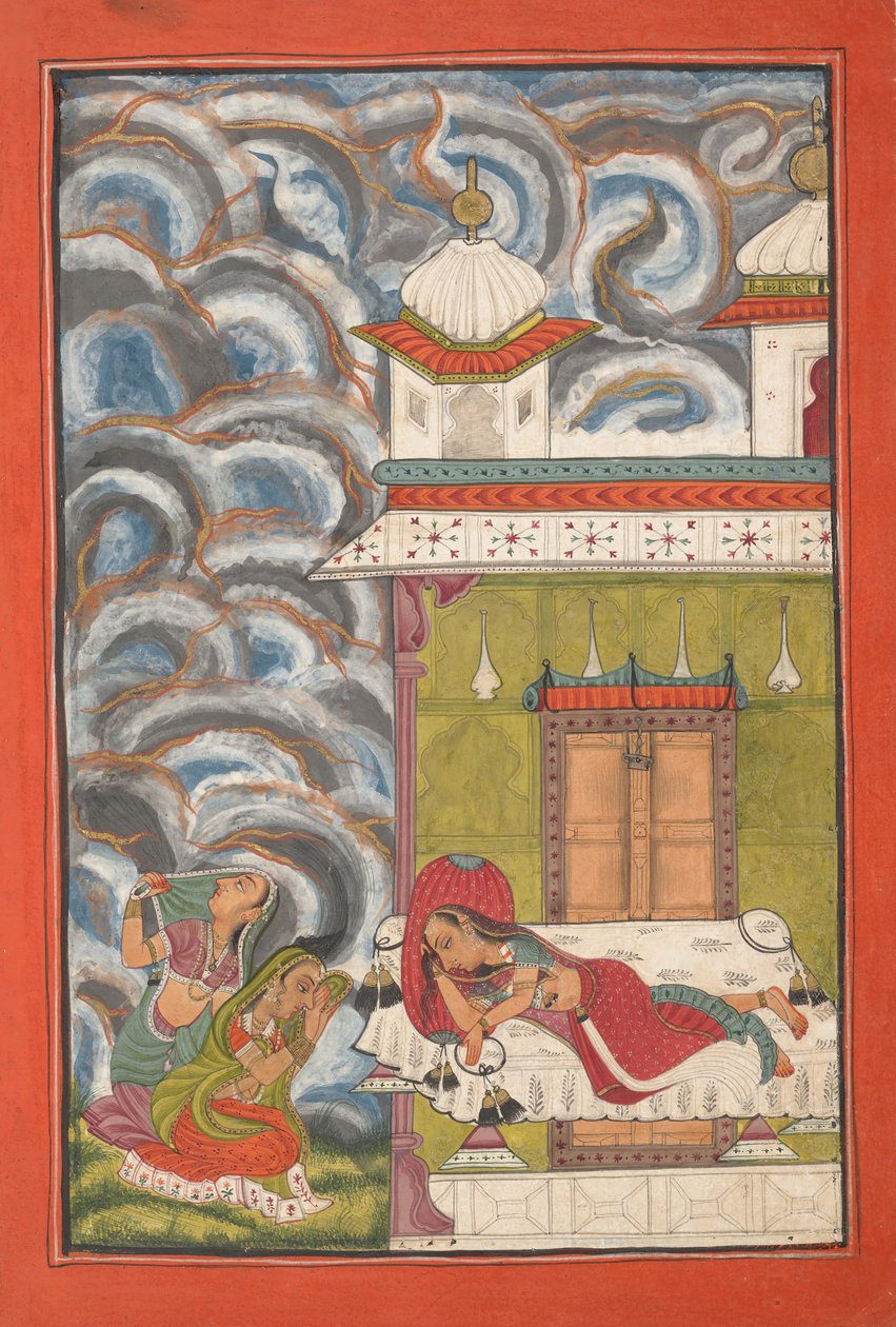 अन्धेरेकी रागिनी: रागमाला श्रृंखला के फोलियो से मालाड्स ऑफ म्यूजिकल मोड्स, सीए। 1710। द्वारा अज्ञात