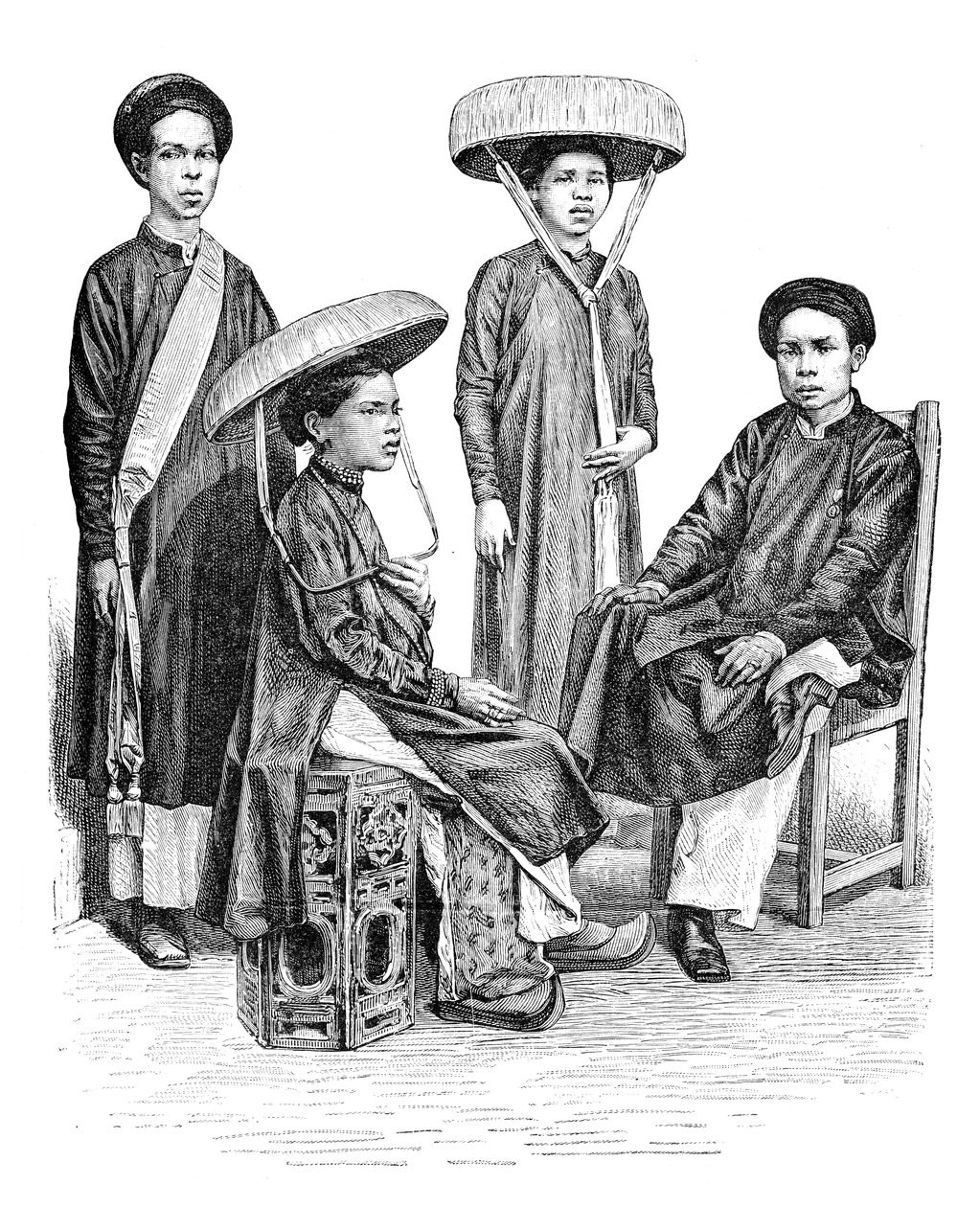 अन्नामाइस के प्रमुख और महिला, वियतनाम, 1895 द्वारा अज्ञात