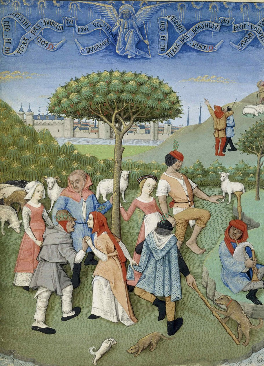 चरवाहों को घोषणा: देश नृत्य। हेयर्स डी चार्ल्स से dAngoulême, c। 1480। द्वारा अज्ञात