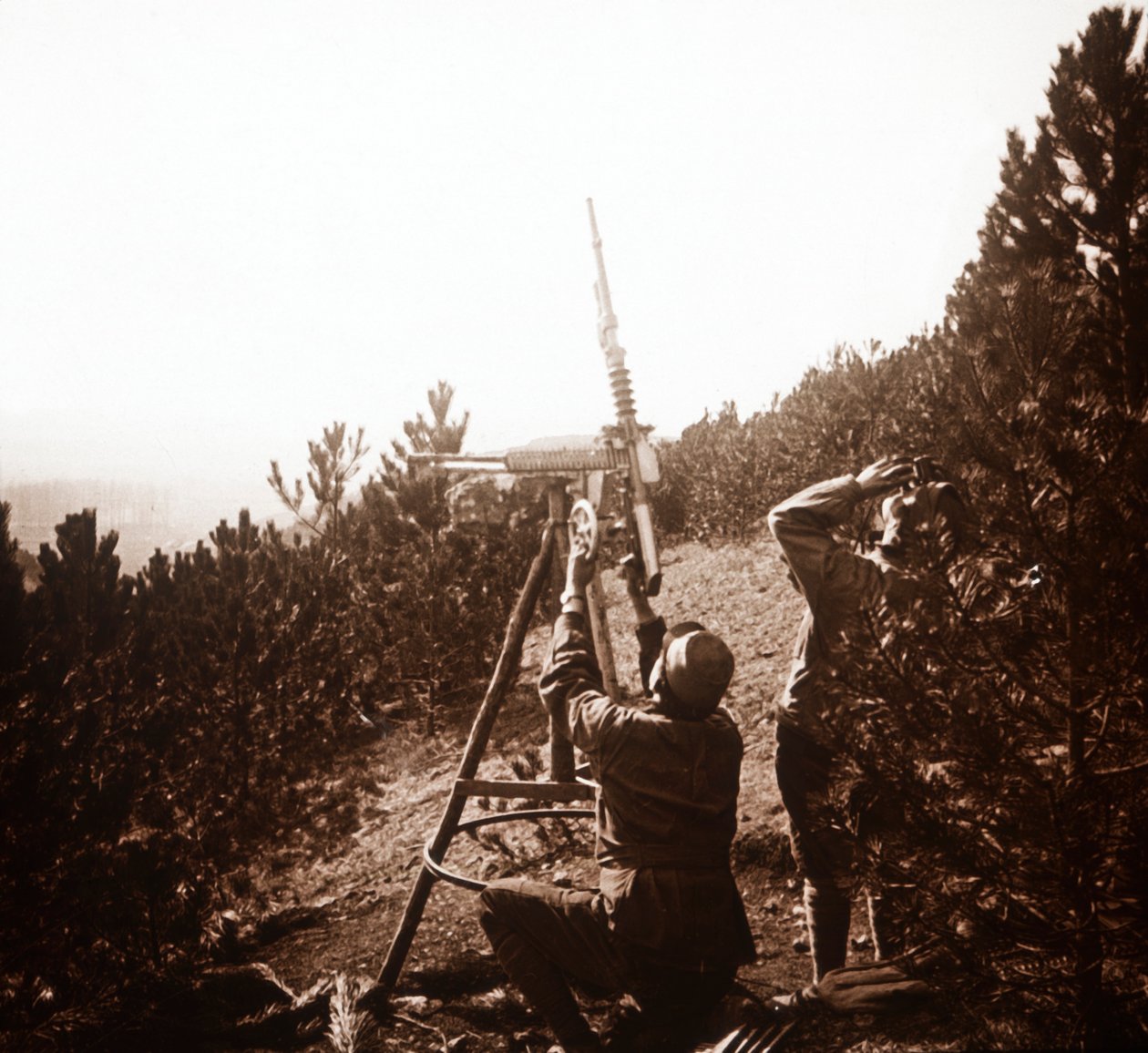 विमानभेदी मशीन गन, Alace, France, c1914-c1918 द्वारा अज्ञात