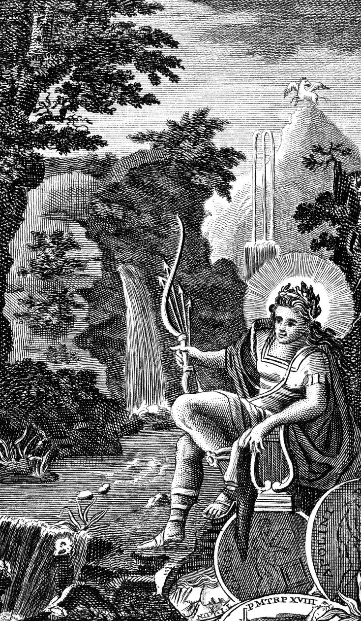 अपोलो, संगीत के प्राचीन यूनानी देवता, कविता, तीरंदाजी, भविष्यवाणी और उपचार, 1798 द्वारा अज्ञात