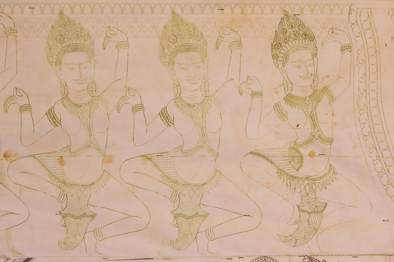 अप्सरा ड्राइंग, सिएम रीप, कंबोडिया द्वारा अज्ञात