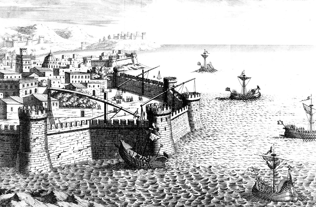 आर्किमिडीज क्रो, सीराक्यूज़ की घेराबंदी में प्रयुक्त उपकरण, 215-212 ईसा पूर्व 18 वीं शताब्दी द्वारा अज्ञात