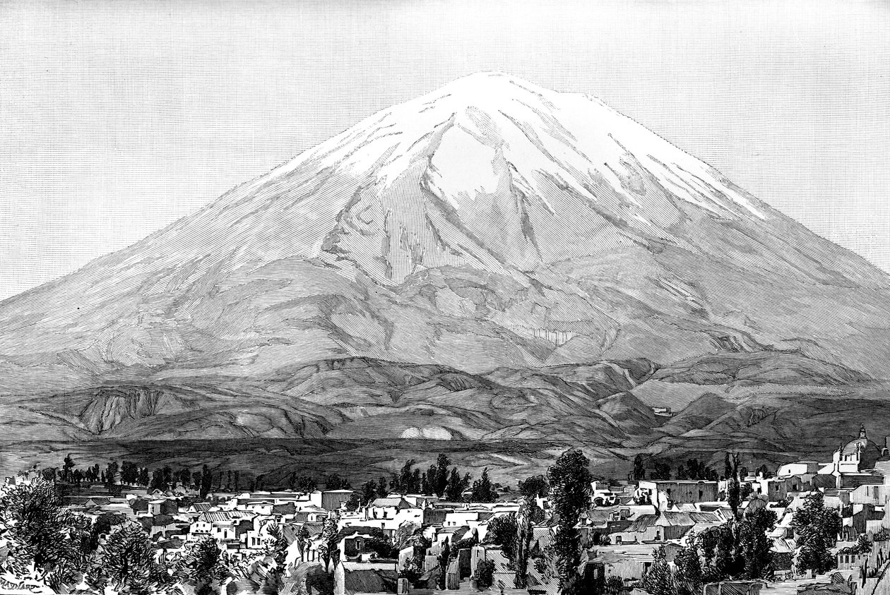 अरेक्विपा और माउंट मिस्टी, पेरू, 1895 द्वारा अज्ञात