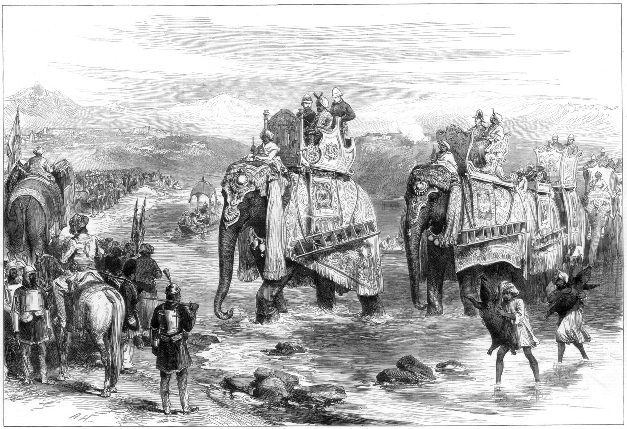 वेल्स के राजकुमार का जम्मू, कश्मीरी में आगमन, 1876 द्वारा अज्ञात