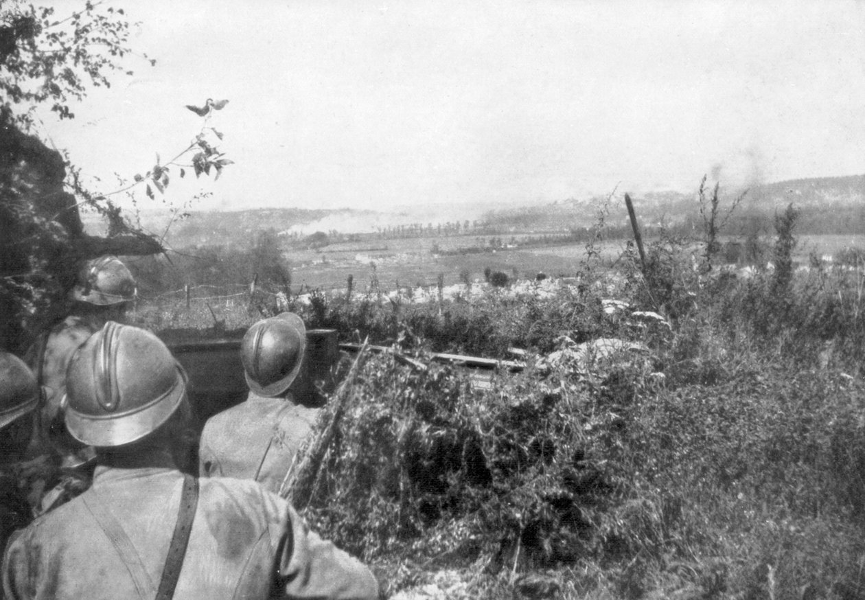 एक अग्रिम से पहले आर्टिलरी बैराज, Aisne, फ्रांस, 2 सितंबर 1918 द्वारा अज्ञात