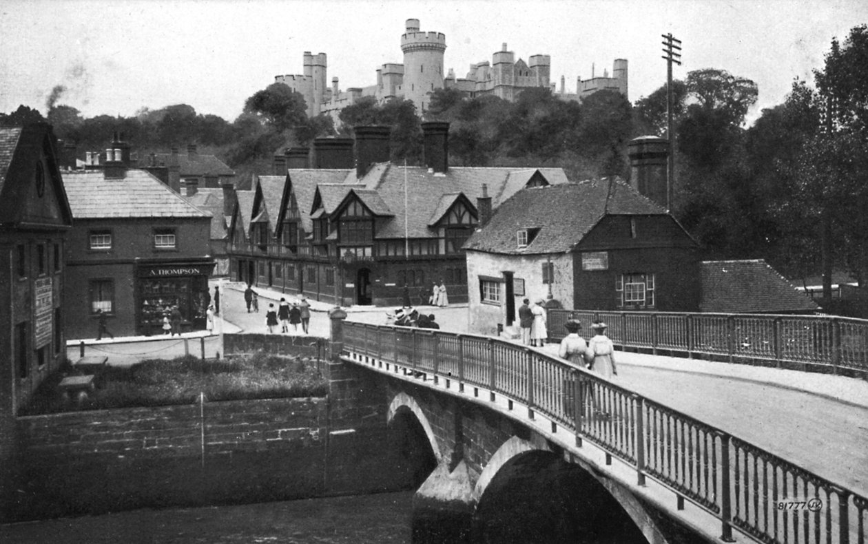 अरुंडेल कैसल और पुल, अरुंडेल, वेस्ट ससेक्स, c1900s-c1920s द्वारा अज्ञात