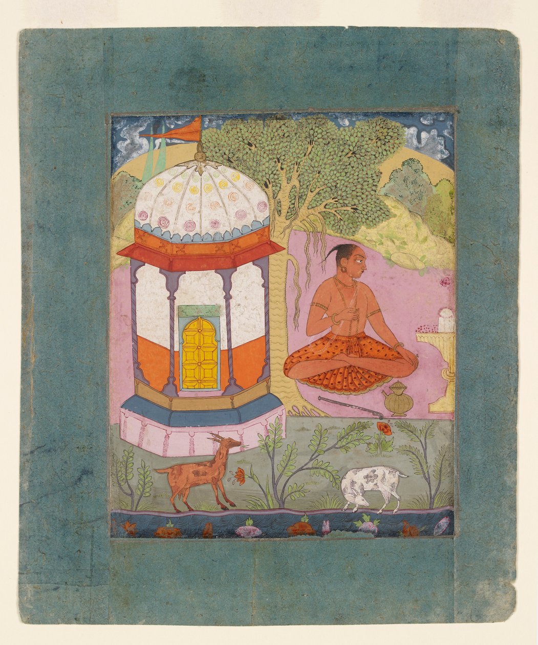 एक परिदृश्य में तपस्वी, संगीत विधा बंगाली रागिनी का चित्रण, c1675 द्वारा अज्ञात