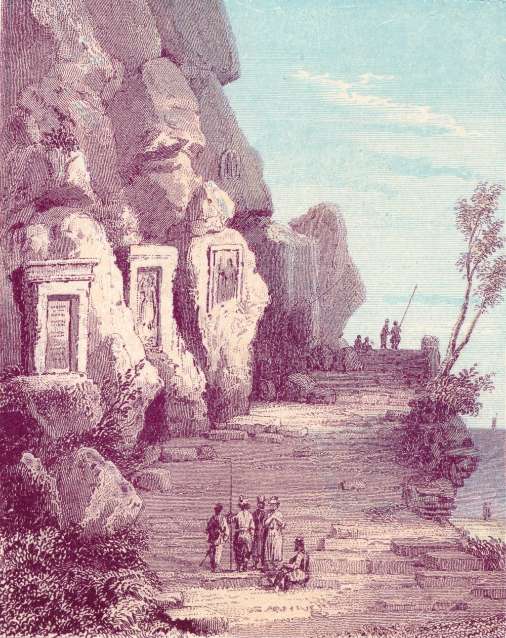 नाहर अल केल्ब या डॉग नदी पर असीरियन मूर्तिकला, c19 वीं शताब्दी। द्वारा अज्ञात