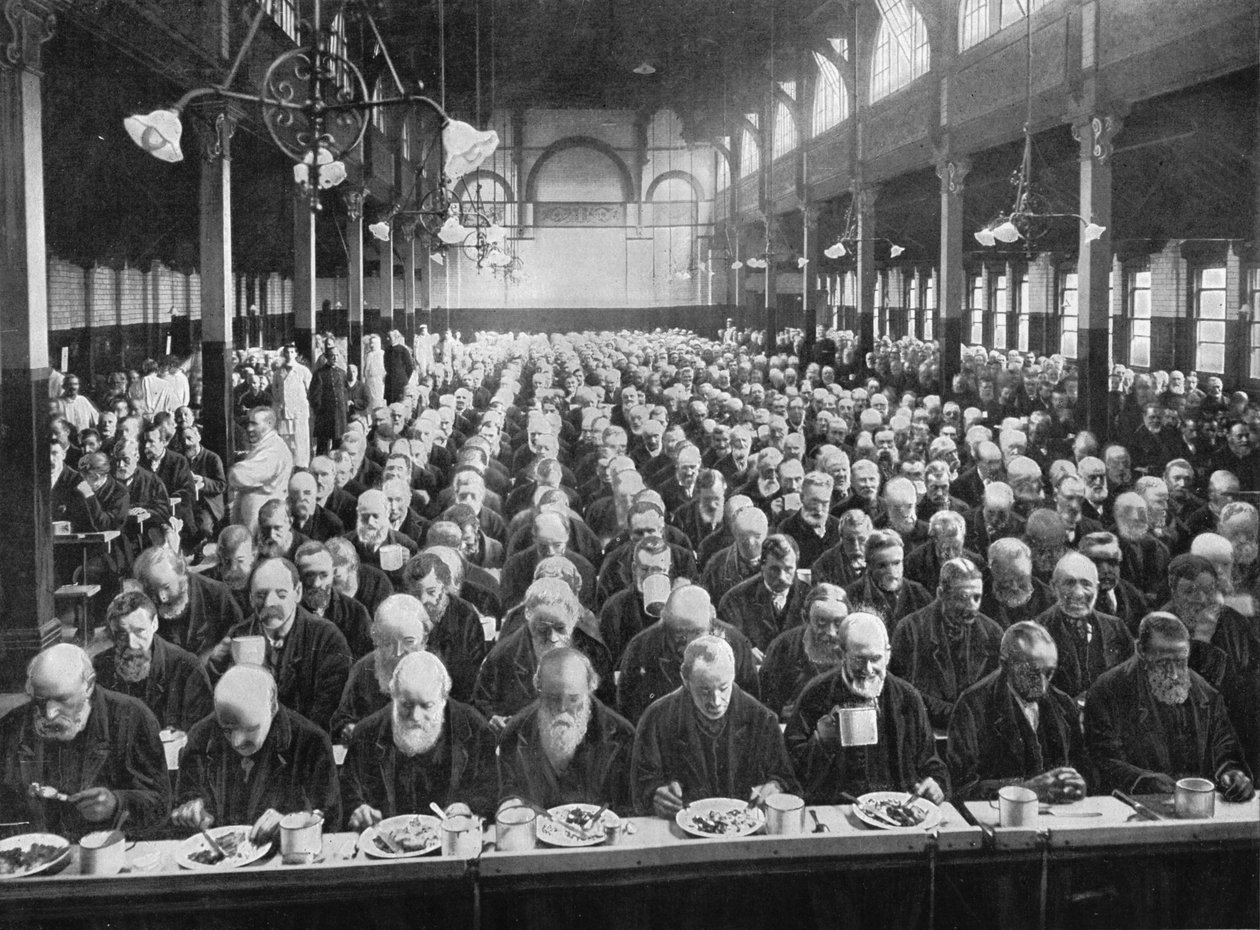 रात के खाने में, सेंट मैरीलेबोन वर्कहाउस, लंदन, c1901 1903 द्वारा अज्ञात