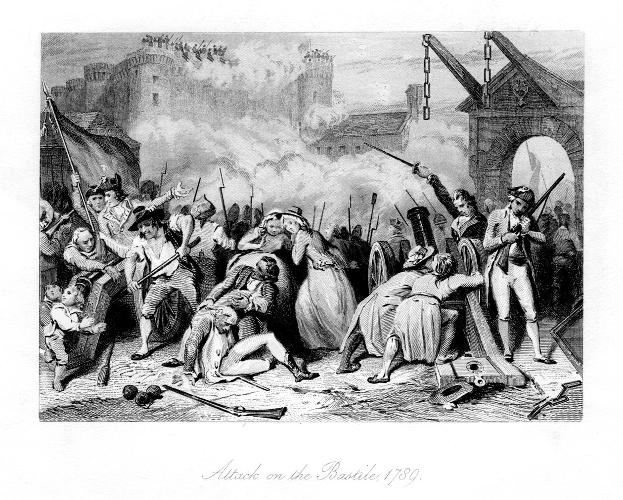 बैस्टिल पर हमला, 1789, 1845 द्वारा अज्ञात