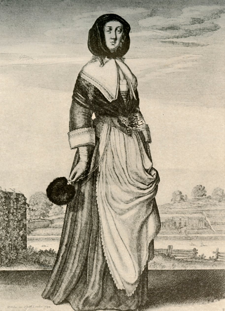 शरद ऋतु - हुड और एप्रन में एक अंग्रेजी महिला, चार्ल्स I का शासनकाल, c1620-1640, 1937 द्वारा अज्ञात
