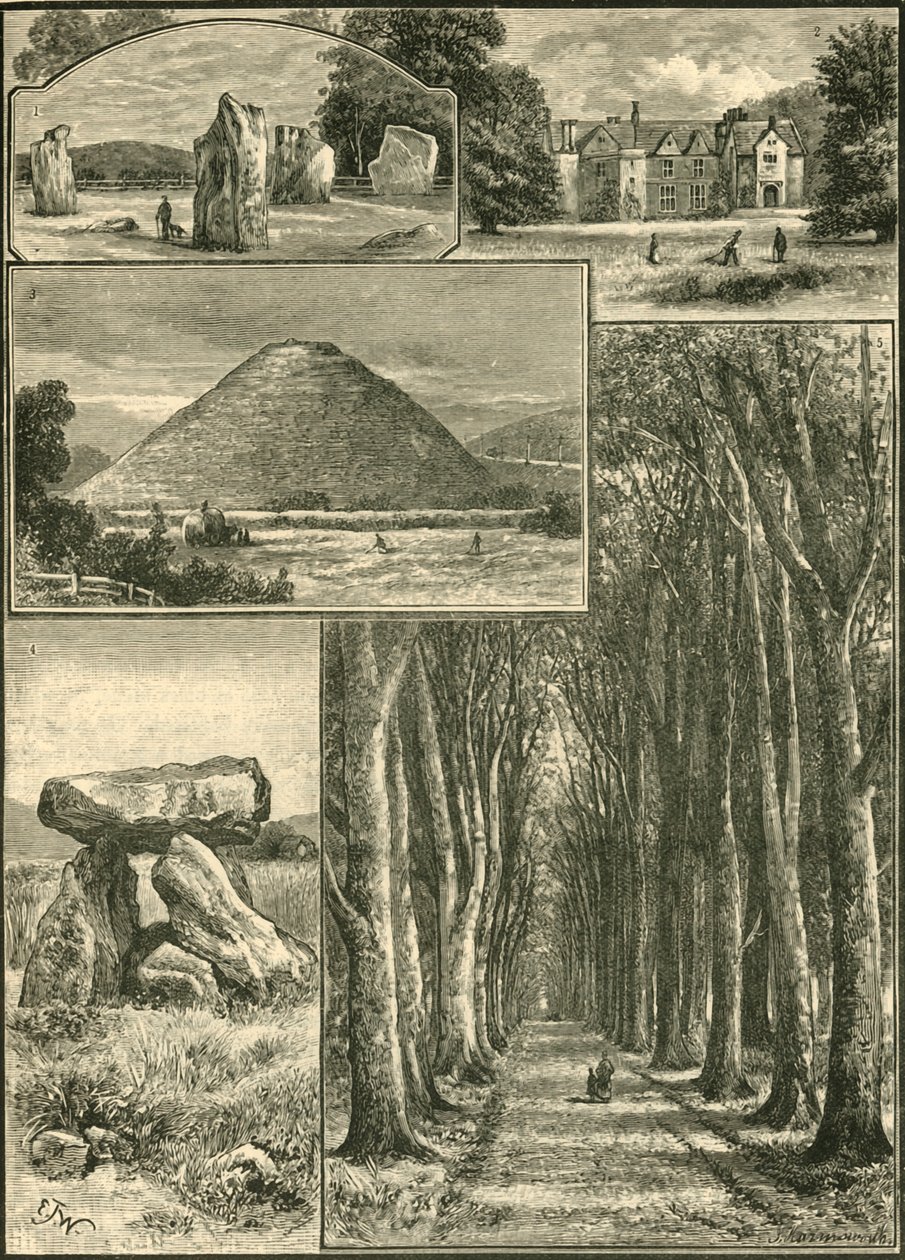 Avebury। Littlecote। Silbury। शैतान की मांद। ग्रैंड एवेन्यू।, 1898। द्वारा अज्ञात