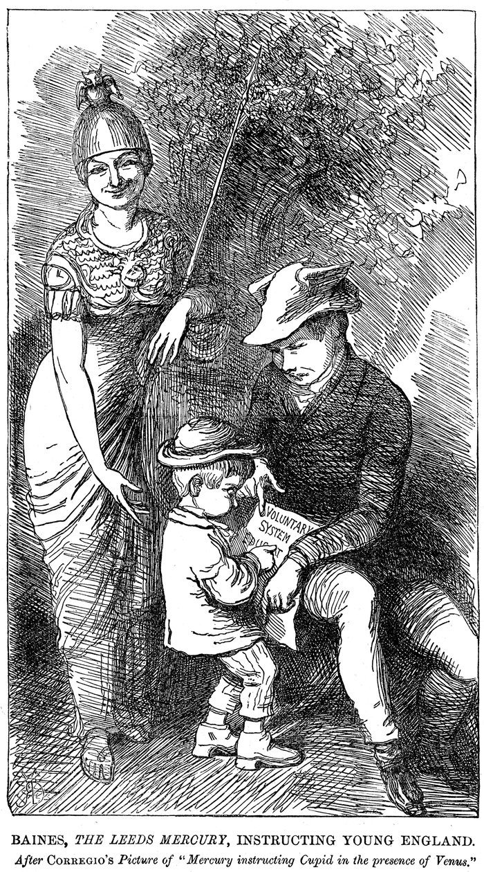बैन्स, द लीड्स मर्करी, हिंडिंग यंग इंग्लैंड, 1847 द्वारा अज्ञात