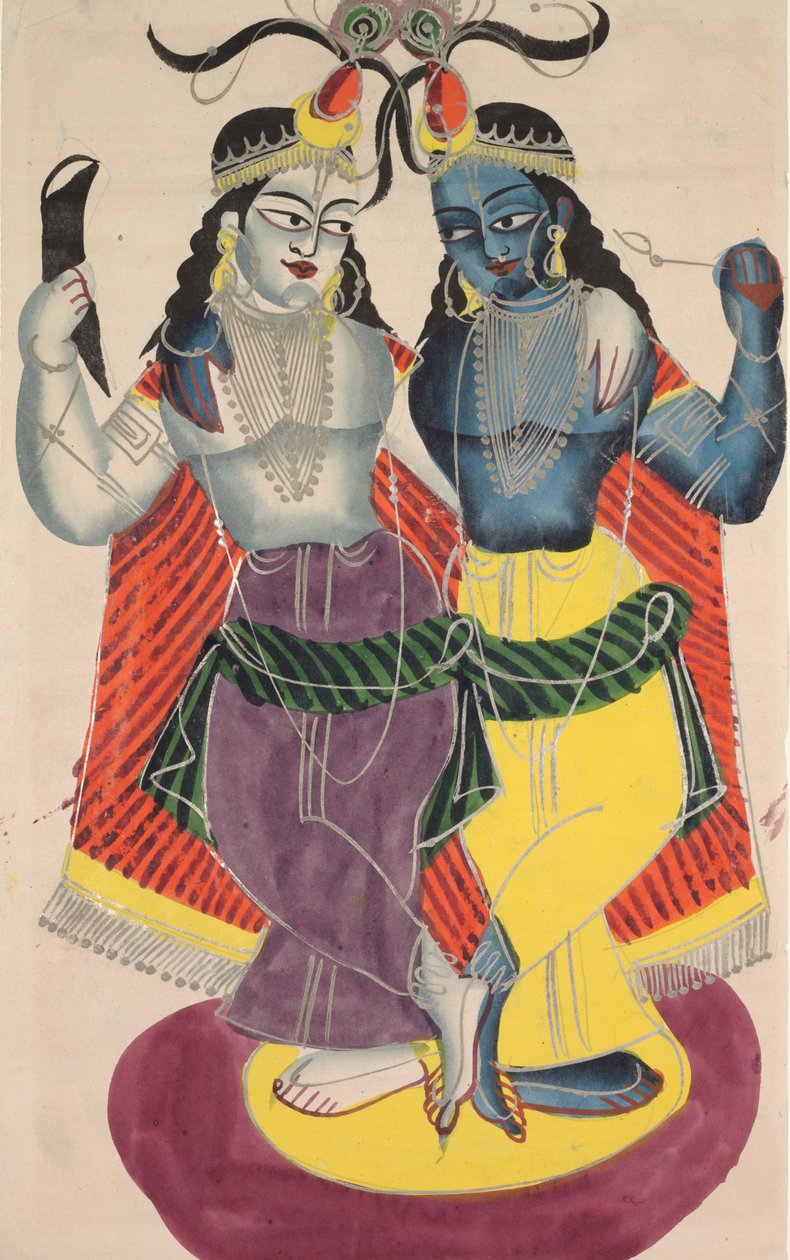 बलराम और कृष्णा, 1800s। द्वारा अज्ञात