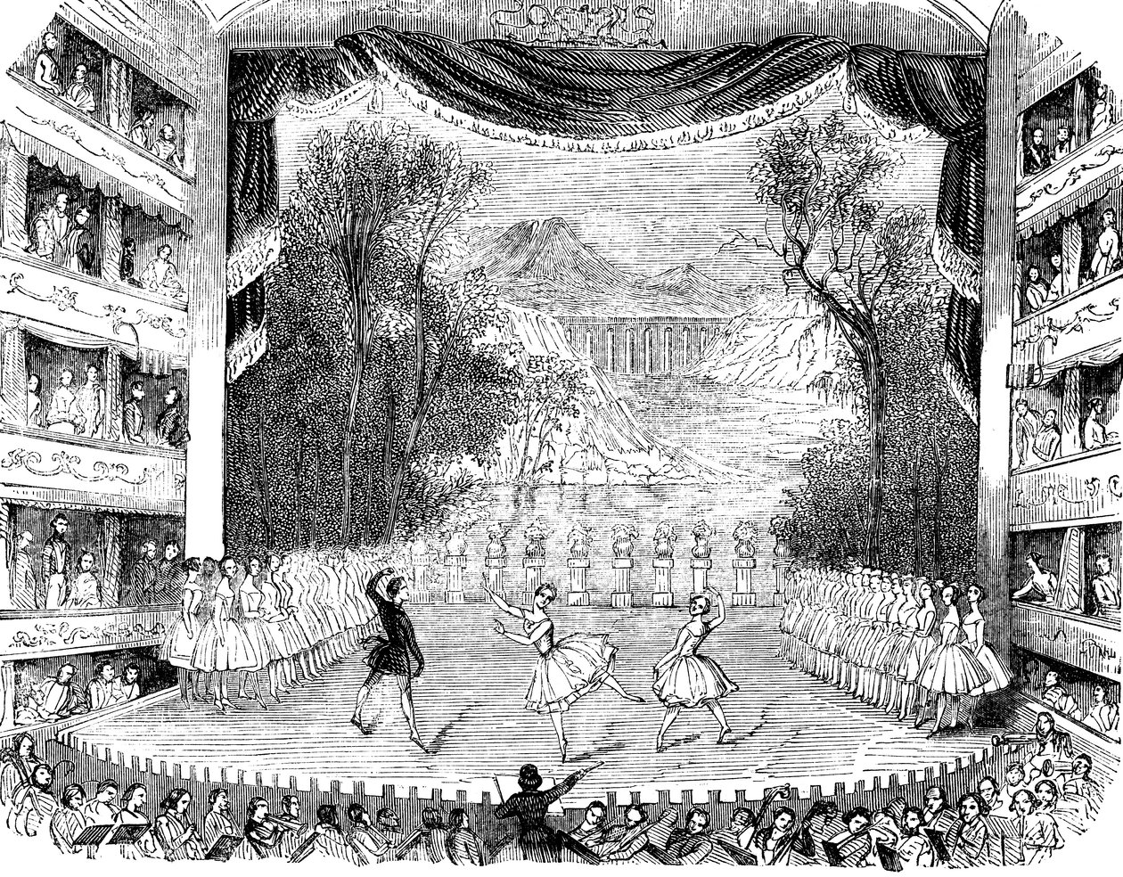 उनका मेजेस्टीज़ थिएटर, लंदन में 1842 में बैले प्रदर्शन द्वारा अज्ञात
