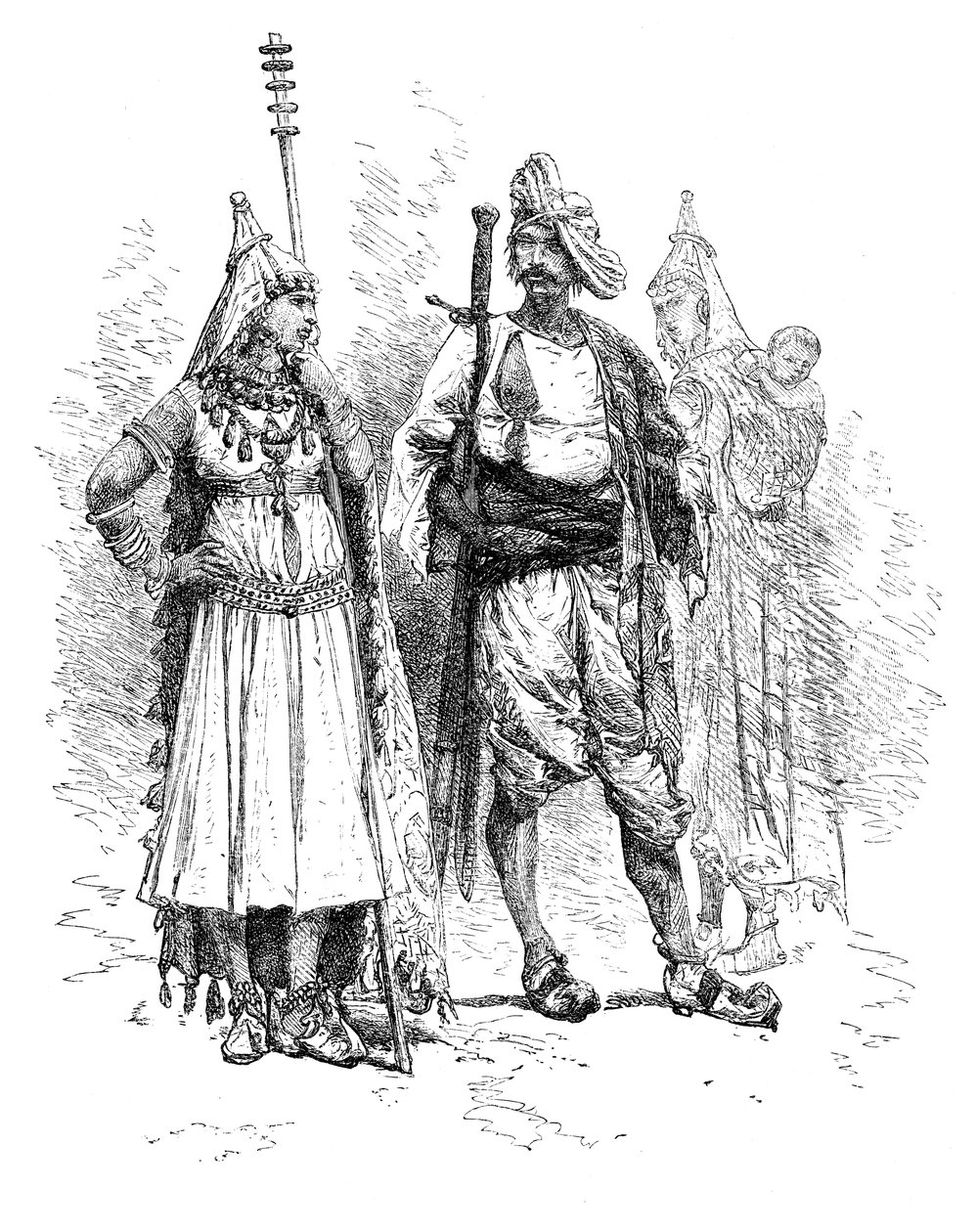 बंजारी पुरुषों और महिलाओं, उड़ीसा, भारत, 1895 द्वारा अज्ञात
