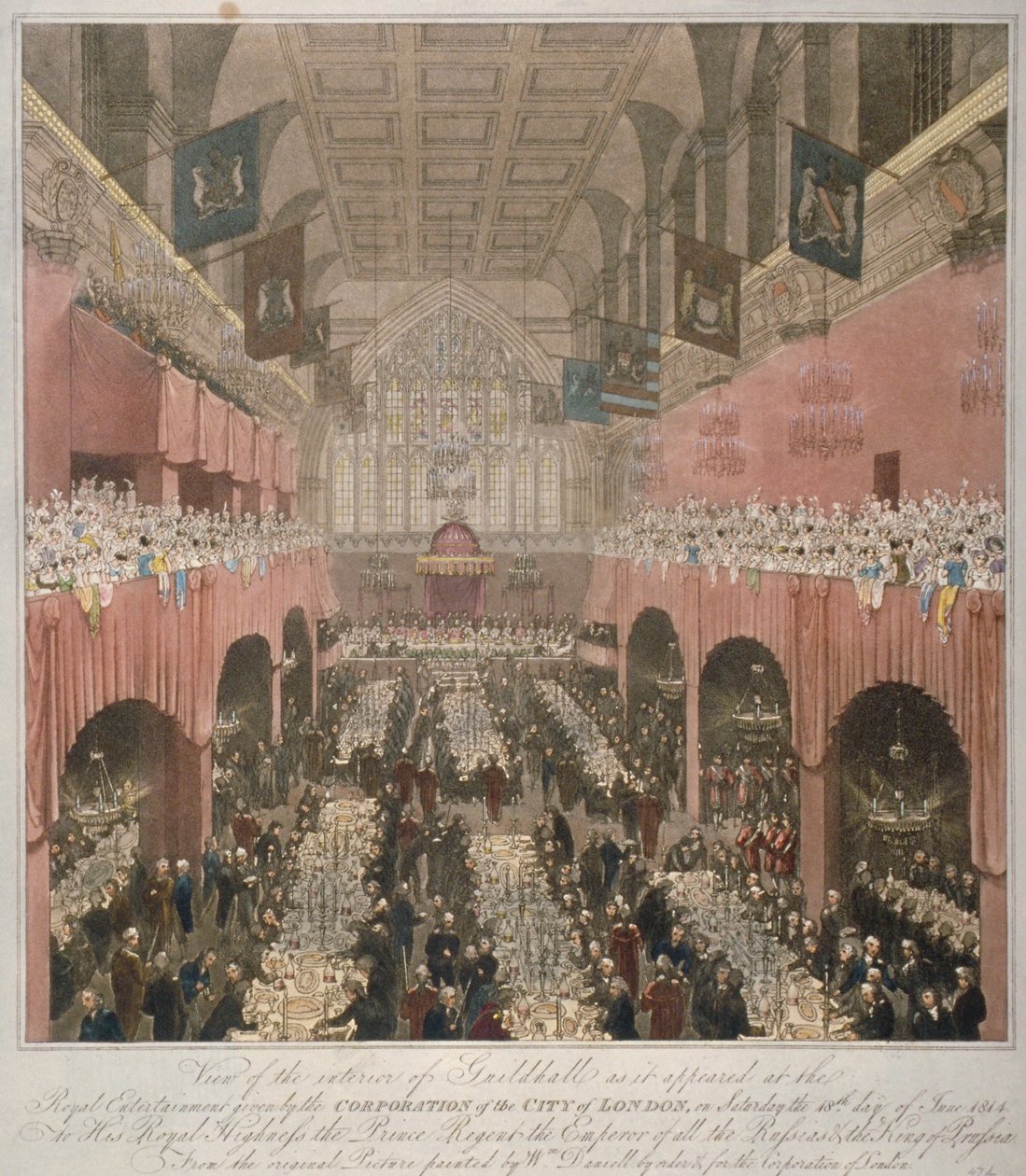गिल्डहॉल, लंदन शहर में भोज, 1814 1815। द्वारा अज्ञात