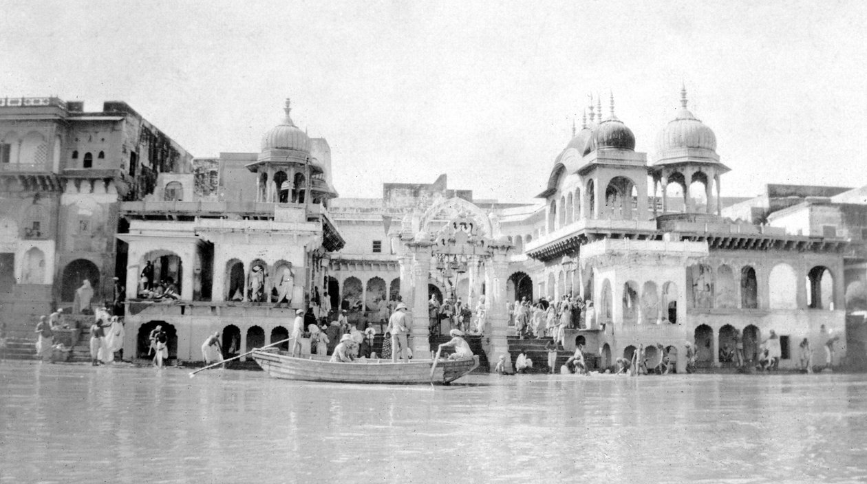 स्नान घाट, मथुरा, भारत, 1916-1917 द्वारा अज्ञात