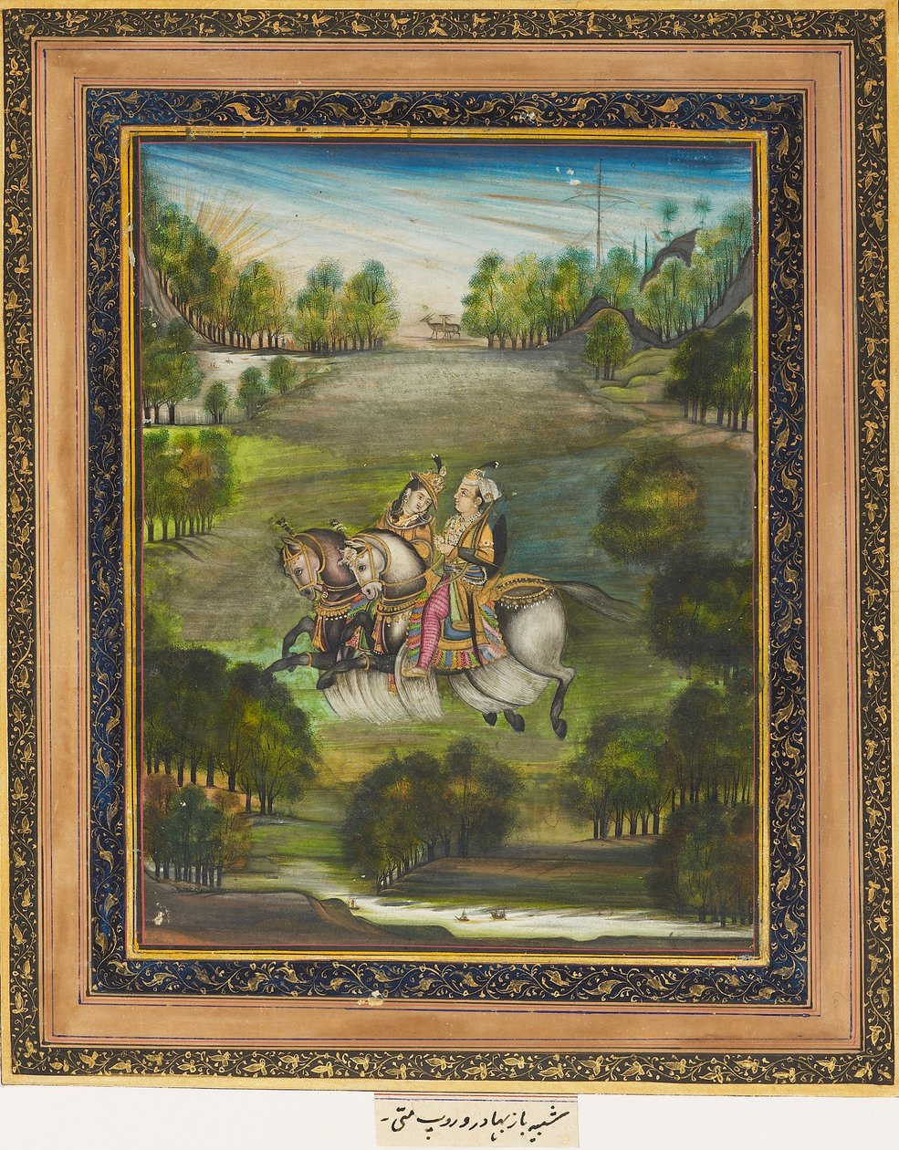 बाज बहादुर और रूपमती, c1820 द्वारा अज्ञात