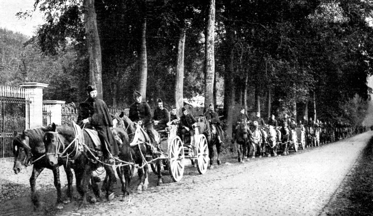 जर्मन ताबे विमानों से बचने वाला बेल्जियम का तोपखाना, प्रथम विश्व युद्ध, 1914 द्वारा अज्ञात