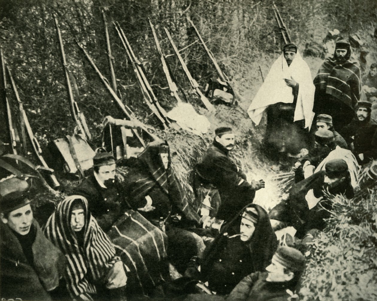 खाइयों में बेल्जियम के सैनिकों, प्रथम विश्व युद्ध, 1914, c1920। द्वारा अज्ञात